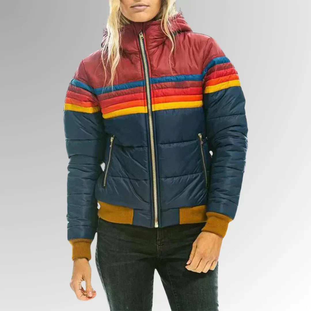 Sierra – Kadın Retro Çizgili Şişme Mont