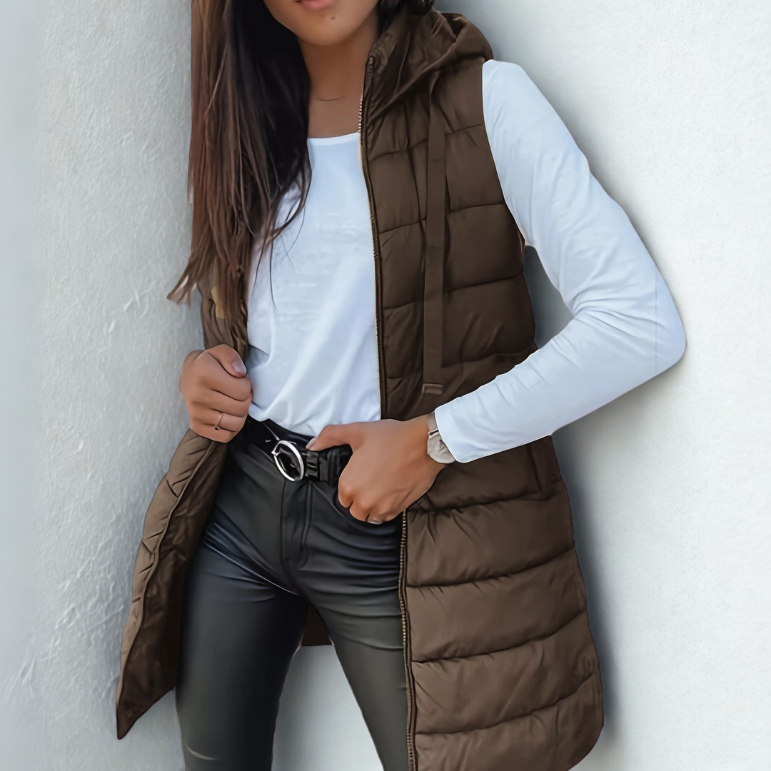 RAIN™ – Günlük Kapüşonlu Uzun Şişme Yelek