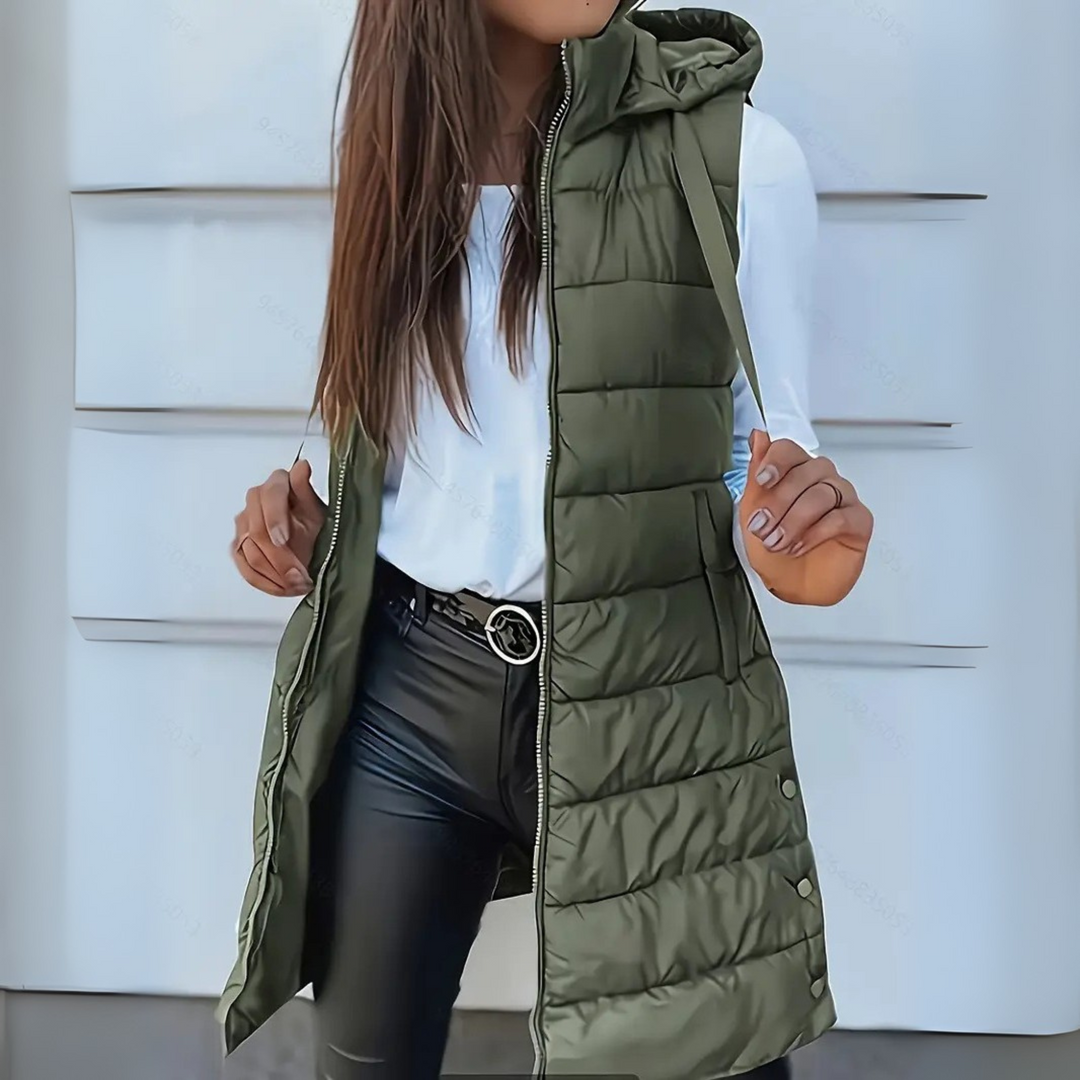RAIN™ – Günlük Kapüşonlu Uzun Şişme Yelek