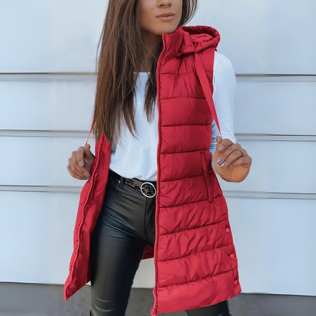 RAIN™ – Günlük Kapüşonlu Uzun Şişme Yelek