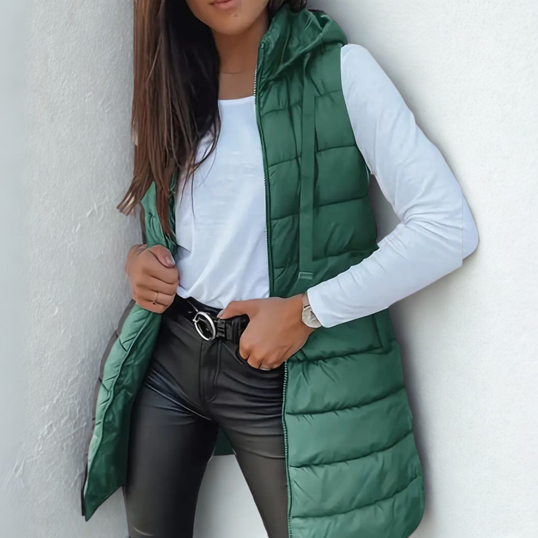 RAIN™ – Günlük Kapüşonlu Uzun Şişme Yelek